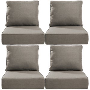 POCASSY 6" Outdoor Cushion Set, 24"x24" Replacement Water Resistant Zippered Cushion for Chairs - 1 of 4