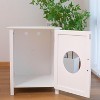 Acekool White Cat Litter Cabinet - Hidden Nightstand with Storage - 4 of 4