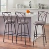 Set of 3 Delta Adjustable Height Stool Black/Gray - Buylateral: Swivel, Metal Frame, Microfiber - 2 of 4