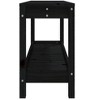 Patio Bench Black 42.5"x13.8"x17.7" Solid Wood Pine - 4 of 4
