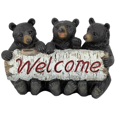 Design Toscano Black Bear Cubs Welcome Statue - Multicolored