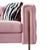 84" Chesterfield Velvet Sofa, Modern Tufted Couch with Gold Metal Arms, 700lb Capacity & Striped Pillows, Solid Wood Frame - 4 of 4