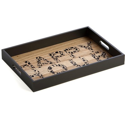 Shiraleah Black Rectangle "Happy Hour" Tray