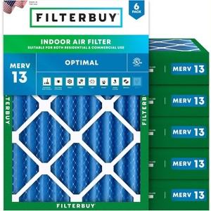 Filterbuy 19x21.5x4 Air Filter (6-Pack), Pleated MERV 13 Health Defense Replacement HVAC AC Furnace Filters (Actual Size: 19.00 x 21.50 x 3.63) - 1 of 4