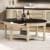 Vintage 45" Oval Coffee Table with Drawer & Storage Shelf, French Country Antique Accent Table for Living Room - 4 of 4