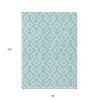 Aqua And Ivory Geometric Washable Indoor Outdoor Area Rug - 3 of 4