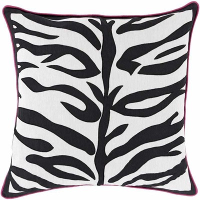 Overwater 22" Black and White Polyester Square Pillow Cover
