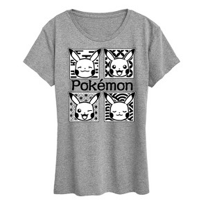 Women's - Pokémon - Wagara Grid Pikachu Short Sleeve Graphic T-Shirt - 1 of 4