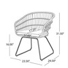 SKRAN 2-Piece Rattan Dining Chairs with Water-Resistant Cushions and Sturdy Frame, Outdoor Wicker Patio Seating for Kitchen Patio Deck - 3 of 4