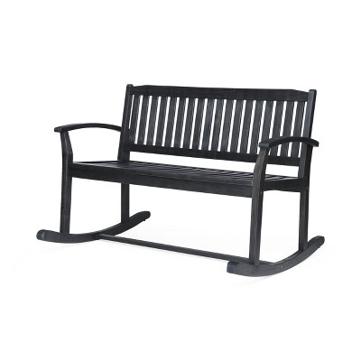 Regatta Acacia Patio Rocking Loveseat: Weather-Resistant, 2-Seater - Christopher Knight Home