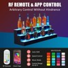 3 Tier 24 Inch LED Acrylic Wine Display Shelf,Wall Mounted Liquor Bottle Rack with Bluetooth App & Remote Control,16 Color RGB Lighting for Home Bars - 4 of 4
