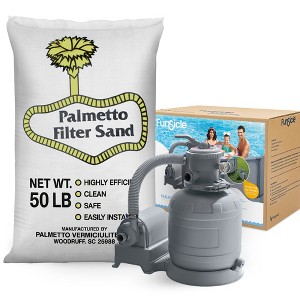 Palmetto Filter Sand for Residential and Commercial Pool Sand Filters, 50 Pound and Funsicle 12 Inch Sand Filter Pump for Above Ground Pools - 1 of 4