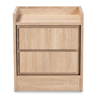 Hale Oak Brown 2-Drawer Modern Nightstand