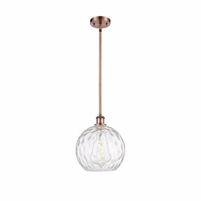 Athens Water Glass - 1 Light Mini Pendant In Industrial Style-13 Inches Tall and 10 Inches Wide