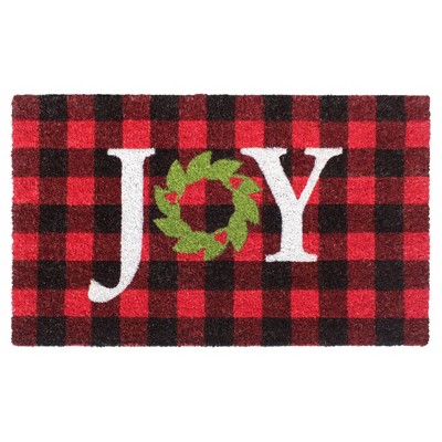 Raj 1'6" x 2'6" Tufted Joy Doormat Plaid