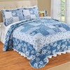 Collections Etc Eden Floral Patchwork Scalloped Edge Quilt - 2 of 3