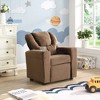 FONTOI Kids Recliner Sofas, Kids Upholstered Couch with Cup Holder and Footrest, Toddlers Recliner with Headrest for Child, Brown, 21.3"*25.6"*17.7" - 2 of 4