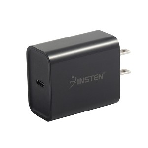 Insten Portable 18W USB Type C Quick Fast Wall Charger Compatible with iPhone 12/12 Pro Max/Mini/SE/11/Xs/XR, iPad Air, Samsung Phones, Black - 1 of 4