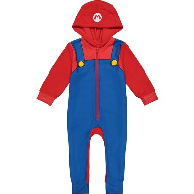 Super Mario Nintendo Toddler Boys Zip Up Cosplay Costume Pajama Coverall  Blue 3t : Target