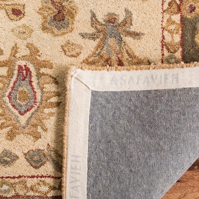 Ivory Floral Hand Tufted Wool Area Rug, 3' x 5'