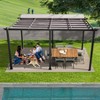 VisioGear Canopies and Gazebos, Outdoor Gazebos with Retractable Pergola, Gazebo Pavilion for Garden, Gray, 190.8"*132"*100.44" - 3 of 4