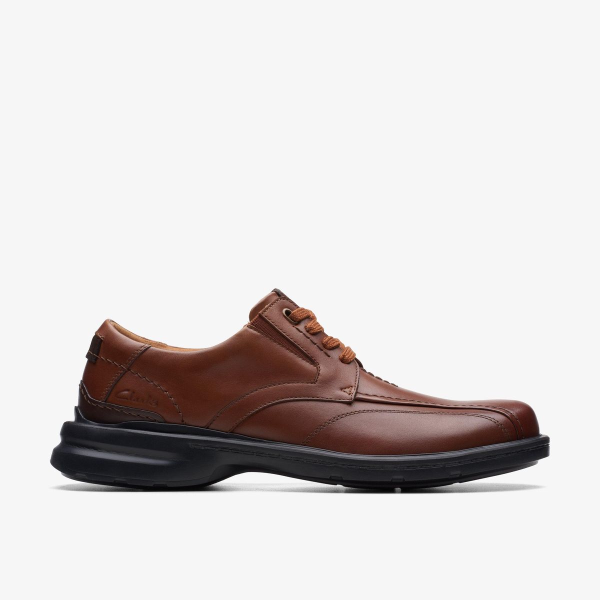 Clarks Mens Gessler Lace Dark Tan Leather Shoes