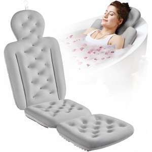 Full Body Bath Pillow for Bathtub, Thick Tub Cushion with Laundry Bag for Head, Neck, Shoulder and Back Support - 1 of 4