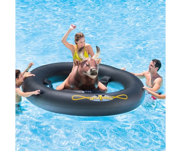 Intex Inflatabull Bull-Riding Pool Float & Swimline Super Hoops Basketball Game 