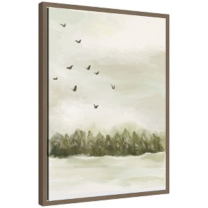 Kate & Laurel All Things Decor Sylvie Framed Canvas Winter Landscape 1 Vertical by Annie Quigley - 1 of 4