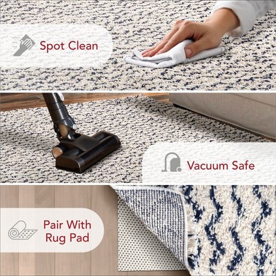 Coastal Comfort Navy Shag 8' x 10' Synthetic Area Rug