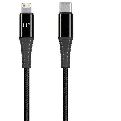 Monoprice AtlasFlex Series Durable MFi Certified Lightning to USB Type-C Rapid Charge & Sync Kevlar-Reinforced Nyl