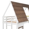 Wood Twin Size House Bunk Bed with Roof, Ladder and 2 Windows - 4 of 4