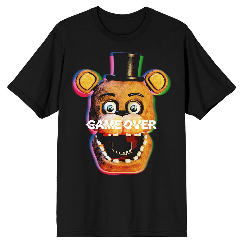 Five Nights at Freddy's Game Over Graphic Print Men's Black T-shirt, 2 of 4