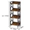 Infurnic Nightstands Prismatic 4-Layer Shelf, 4 Tier Wire Shelving, Metal Frame Rustic, Simple Design, Black, 15.7"*11.8"*46.4" - 3 of 4
