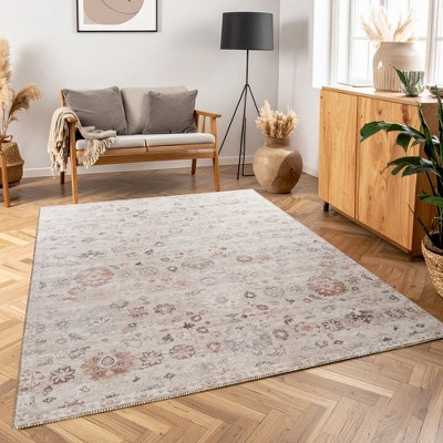 Majestic Traditional Beige Area Rug 5.3x7.3 ft with Timeless Pattern ...