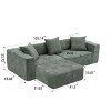 Modular L-Shaped Cloud Sofa, Deep Seat Sectional Sofa with Lounge amd Ottoman, Soft Cushion Sofa with Sping and Corduroy Cover-Coolbibila - 4 of 4