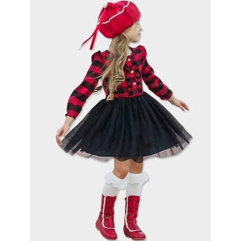Pretty Plaid Ruffled Tutu Dress Mia Belle Girls, Red, 5y : Target