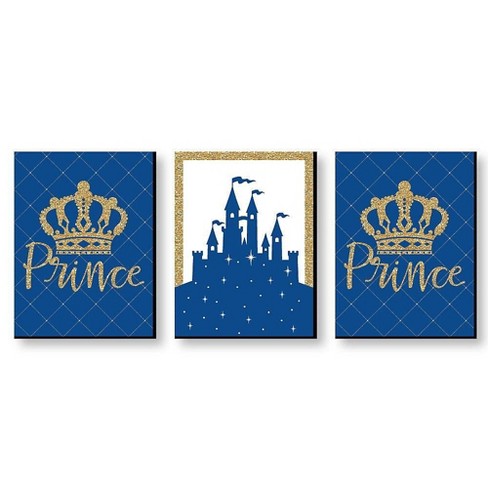 Big Dot Of Happiness Little Princess Crown - Unframed Pink & Gold Castle  Nursery And Kids Room Linen Paper Wall Art - Set Of 4 Artisms - 8 X 10  Inches : Target