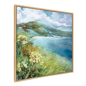 30" x 30" Sylvie Emerald Isle Ring of Kerry Framed Canvas by Nel Whatmore Natural - Kate & Laurel All Things Decor - 1 of 4