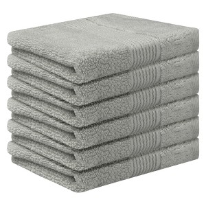 Unique Bargains Bathroom Hotel Spa Lightweight Highly Absorbent Striped Cotton Washcloths 13" x 13" - 1 of 4