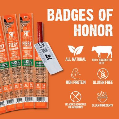 Righteous Felon Craft Jerky Fiery Habanero Beef Stick - 9g Protein - 1oz