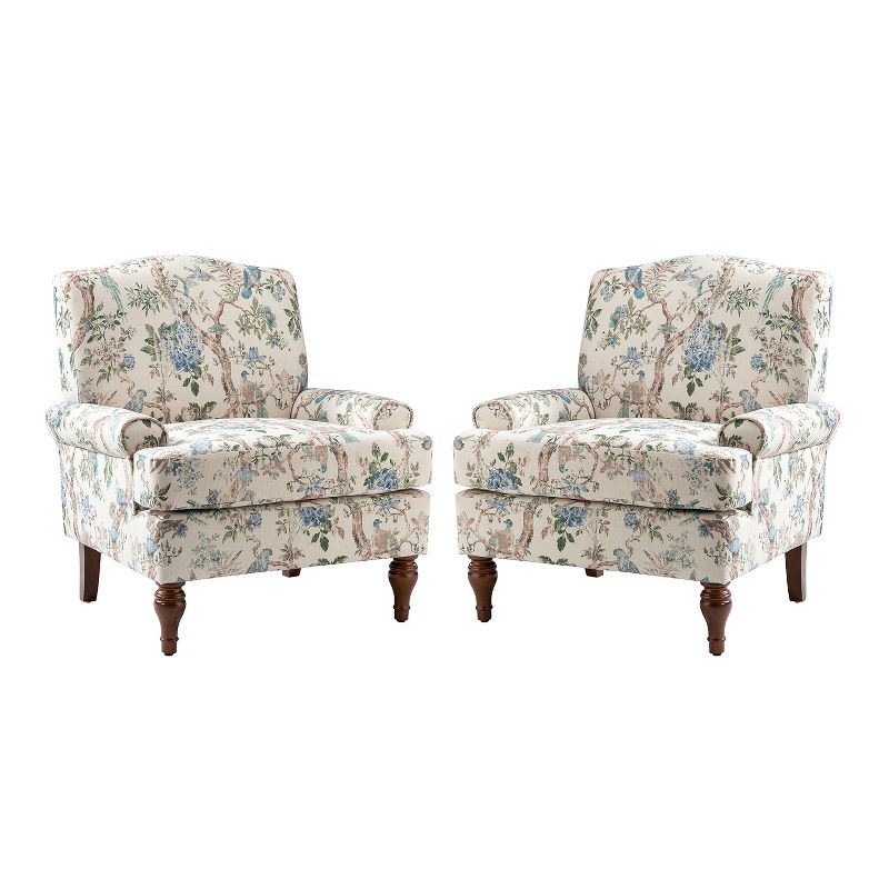 Set of 2 Dani comfy Livingroom Armchair with Solid Wood Legs  | KARAT HOME, 2 of 11