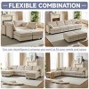 113.5'' Modular Corduroy Sectional Sofa,U Shaped Convertible Couch with Storage Ottoman and Chaise,6-Seater for Living Room-Baofuwish - 3 of 4
