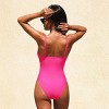 Women's Stylish Plunging One-Piece Swimsuit with ruched detailing -  Cupshe - 3 of 4
