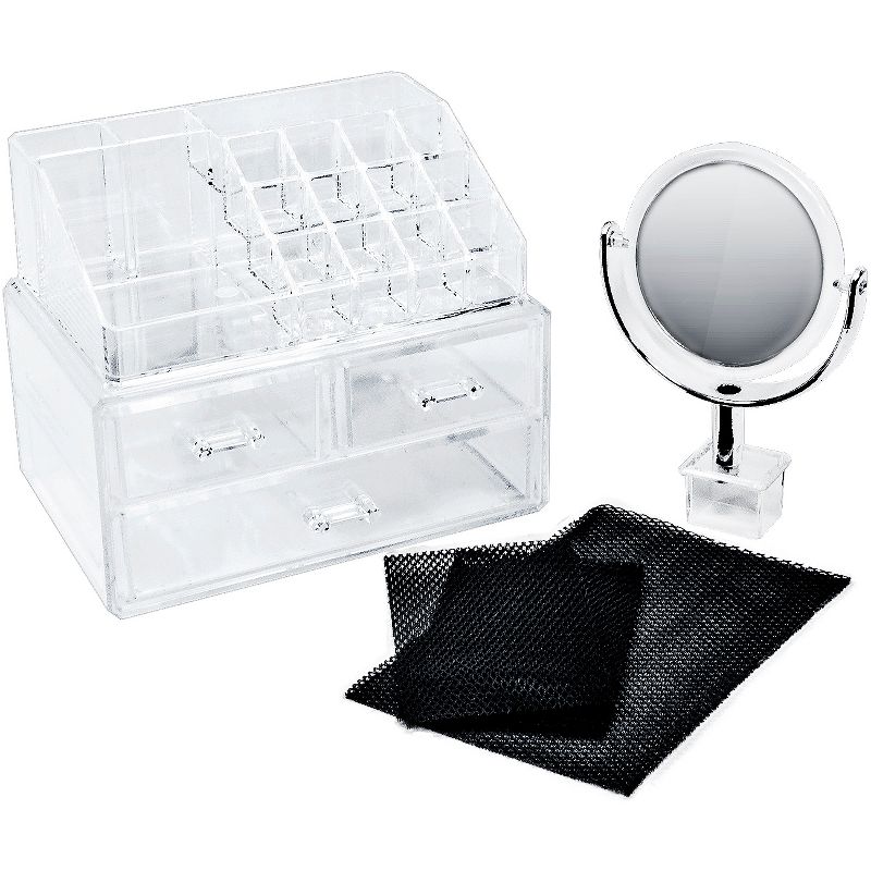 Sorbus Makeup Storage Organizer with Magnifying Mirror - Clear, 1 of 5