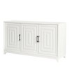 JUJABU Modern TV Console with Storage for up to 65" TVs, Entertainment Cabinet with Solid Wood Legs for Living Room - White - 2 of 4