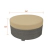 Universal Large Round Ottoman, Willow Flat Wicker with Sunbrella Seat Cushion - 3 of 4