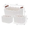 Unique Bargains Decorative Cotton Rope Handcrafted Portable Storage Basket 3 Pcs - 3 of 4
