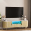 68.5" Floor-Standing TV Cabinet with 16-Color LED Lights, Entertainment Center with Storage Doors and Open Shelves, Media Console for Living Room - 2 of 4