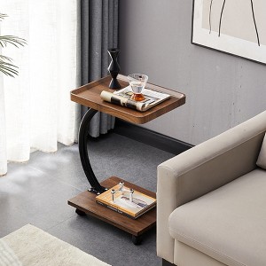 C Table End Table Adjustable Height, 360°Swivel TV Tray Table, Couch Tables That slide under, C Shaped Side Tables for Sofa, Bed, Chair - 1 of 4